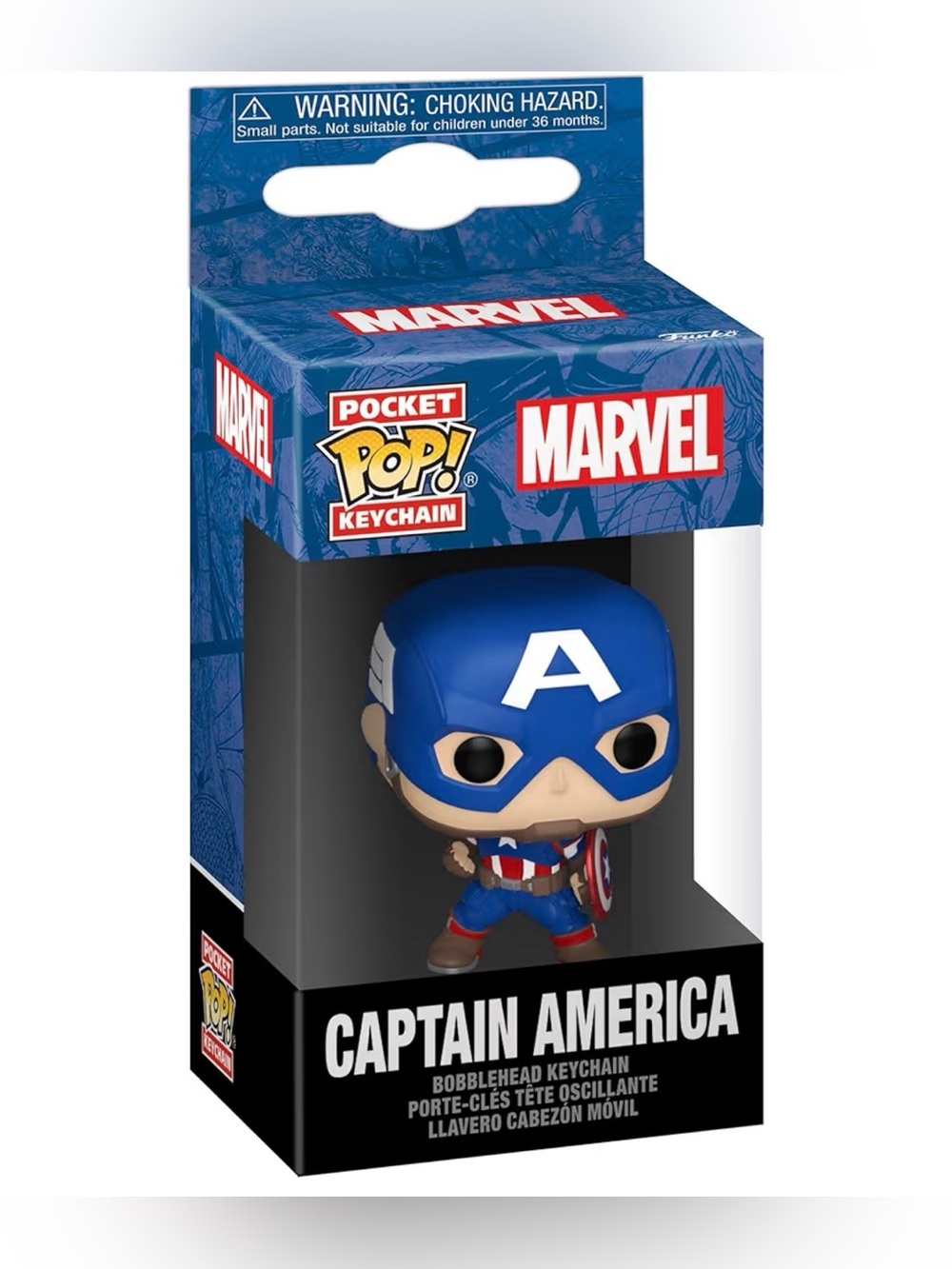 NWT Funko POP Marvel Captain America bobble head keychain